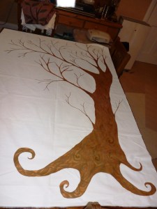 Quirky oak tree - this picture really doesn't capture all the colours and shapes on this tree, but hopefully better pictures will be taken when I have finished it!!